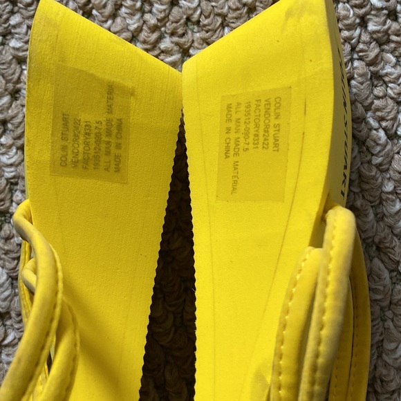 Comfortable Colin Stuart Bright Yellow. Wedge small heel Flip Flop Size 7.5 . - Picture 6 of 9